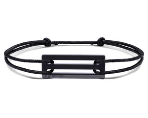 perforated black cord bracelet le 1.7g